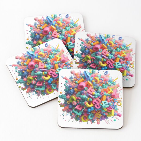 Item preview, 3D Colorful Abstract Alphabet Explosion designed and sold by Moulats.