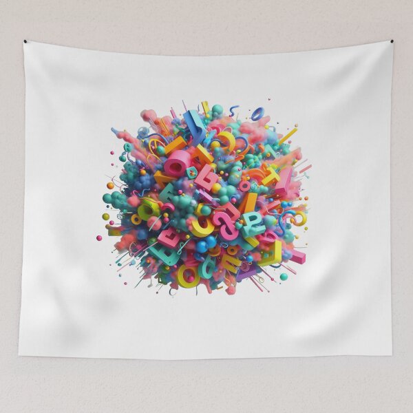 Item preview, 3D Colorful Abstract Alphabet Explosion designed and sold by Moulats.