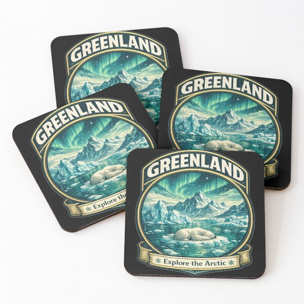 Item preview, Greenland Vintage Travel Poster – Arctic Nature Illustration designed and sold by Art Italiano.