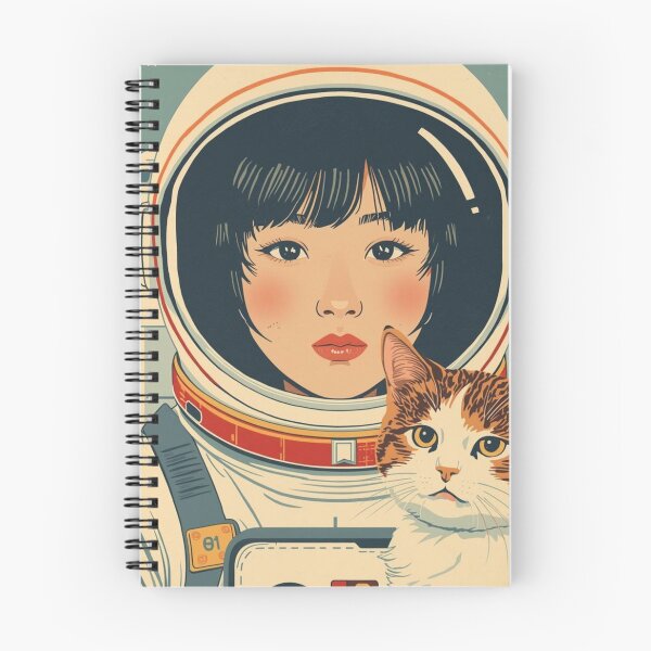 Item preview, Vintage Astronaut Girl with Cute Cat Japan designed and sold by Vintage City.