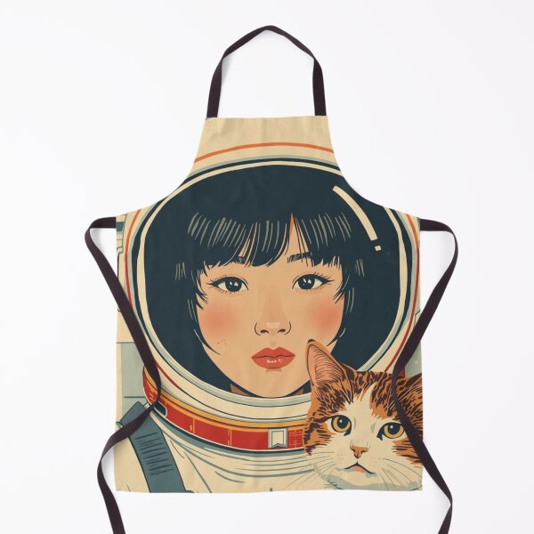 Item preview, Vintage Astronaut Girl with Cute Cat Japan designed and sold by Vintage City.