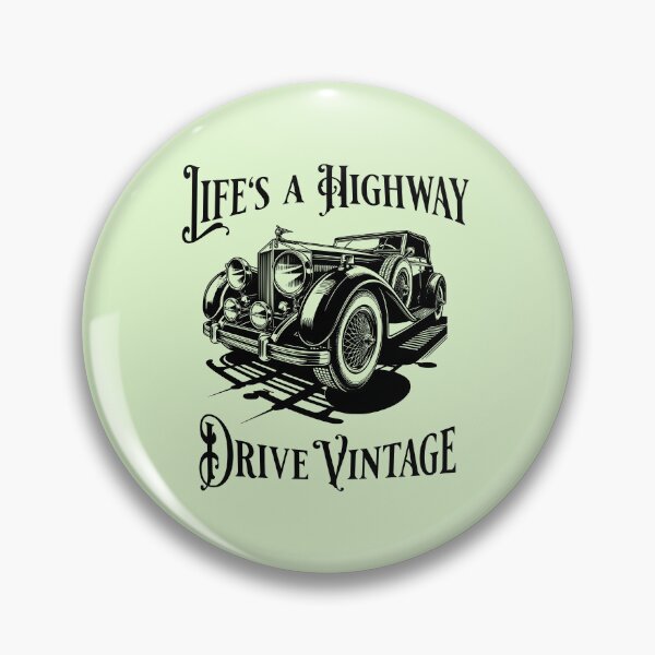 Item preview, Life's a Highway, Drive Vintage Classic Cars designed and sold by Sachie's Studio.