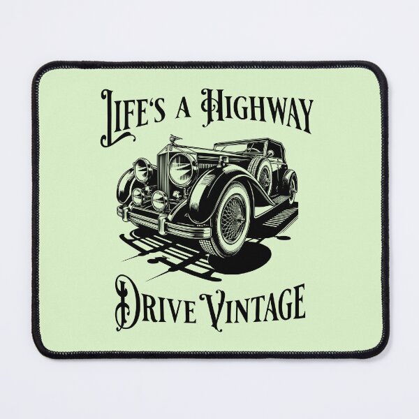 Item preview, Life's a Highway, Drive Vintage Classic Cars designed and sold by Sachie's Studio.