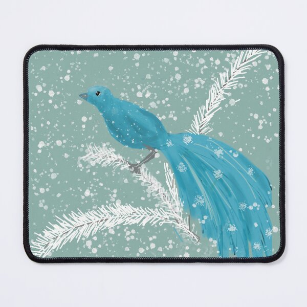 Item preview, Turquoise Bird in Snow designed and sold by Lynne Goodman Design.