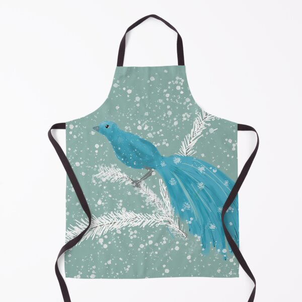 Item preview, Turquoise Bird in Snow designed and sold by Lynne Goodman Design.