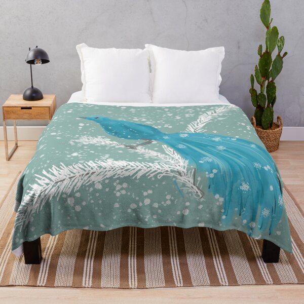 Item preview, Turquoise Bird in Snow designed and sold by Lynne Goodman Design.