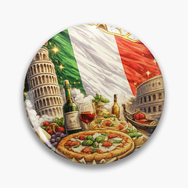Item preview, Premium Italian Logo – Italian Culture & Excellence with Golden Stars designed and sold by K2M.