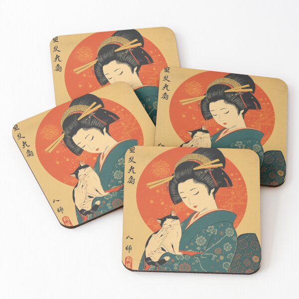 Item preview, Vintage Cute Geisha Cat Retro Kyoto Girl Japan designed and sold by Vintage City.