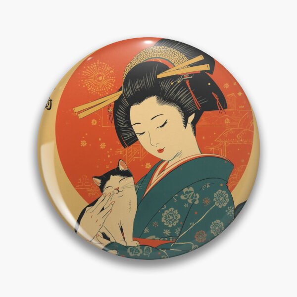 Item preview, Vintage Cute Geisha Cat Retro Kyoto Girl Japan designed and sold by Vintage City.