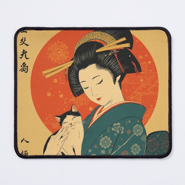 Item preview, Vintage Cute Geisha Cat Retro Kyoto Girl Japan designed and sold by Vintage City.