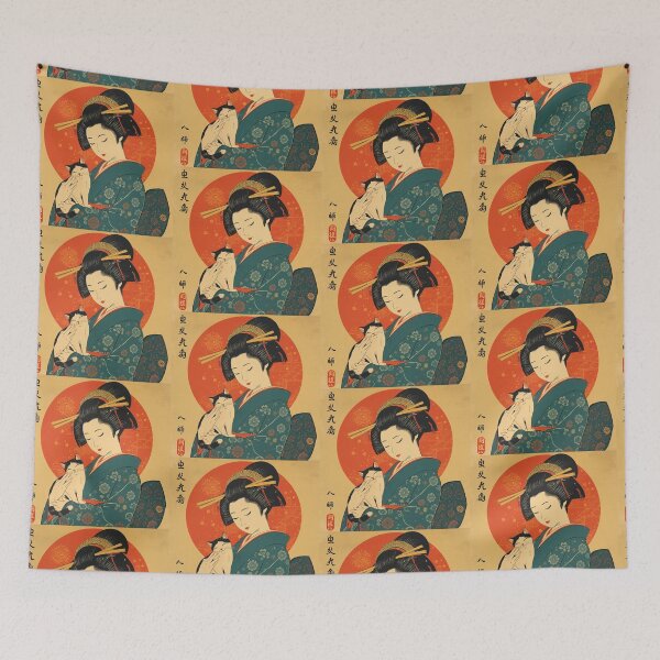 Item preview, Vintage Cute Geisha Cat Retro Kyoto Girl Japan designed and sold by Vintage City.