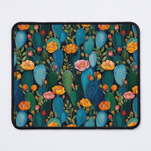 Item preview, Prickly Pear Cactus Flowers Pattern designed and sold by ConcienciaEco.
