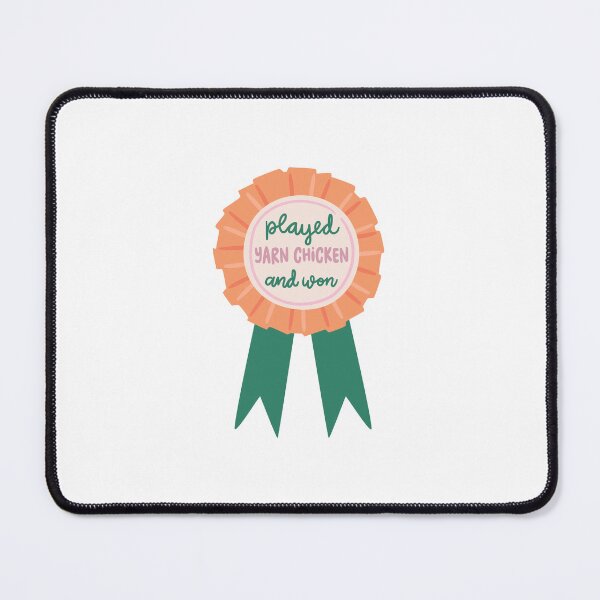 Item preview, played yarn chicken and won – Knitter Achievement Badge designed and sold by OHBOY! Handmade.