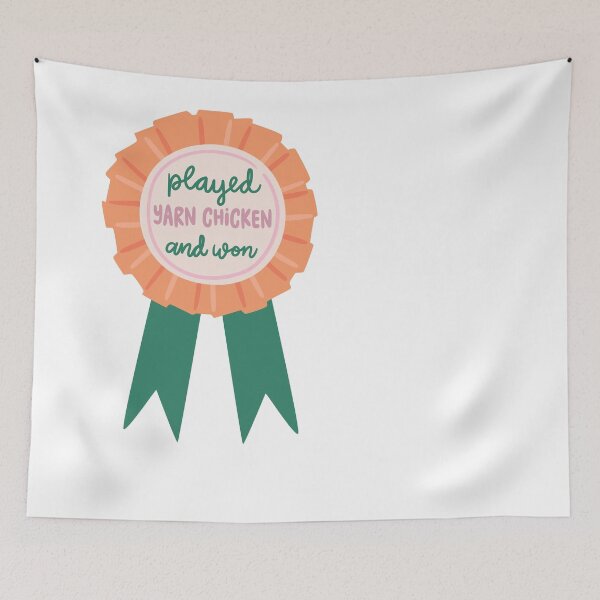 Item preview, played yarn chicken and won – Knitter Achievement Badge designed and sold by OHBOY! Handmade.