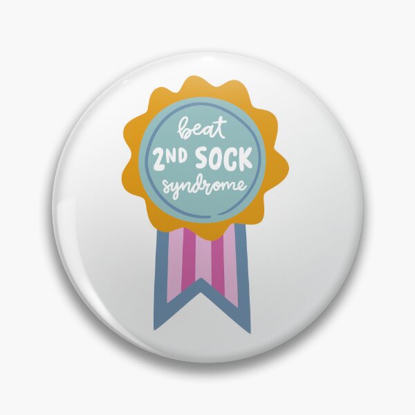 Item preview, Beat 2nd sock syndrome – Knitter Achievement Badge designed and sold by OHBOY! Handmade.