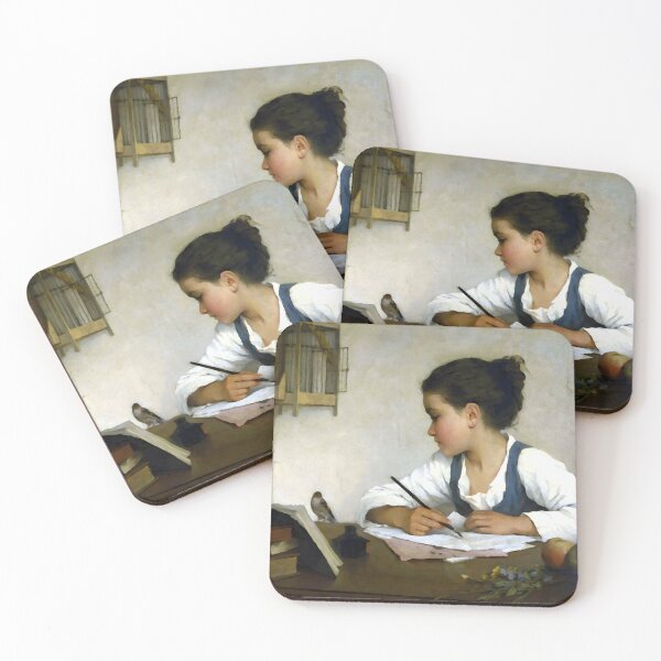 Item preview, Henriette Browne - Girl Writing with Pet Goldfinch designed and sold by Jon-Baran.