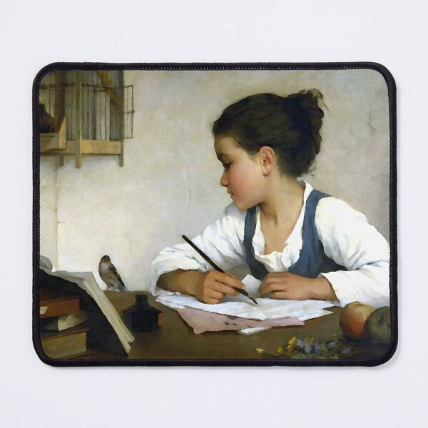 Item preview, Henriette Browne - Girl Writing with Pet Goldfinch designed and sold by Jon-Baran.