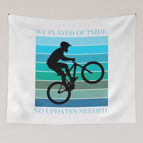 Item preview, Retro Sunset Bicycle Silhouette: "We Played Outside" Nostalgic Design designed and sold by VibranPalette.