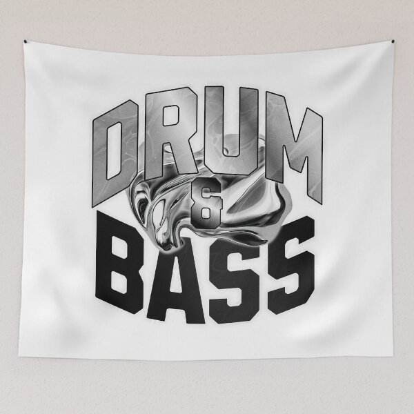 Item preview, DRUM AND BASS  - Y2K Monochrome (dark grey) designed and sold by Discothreadz.