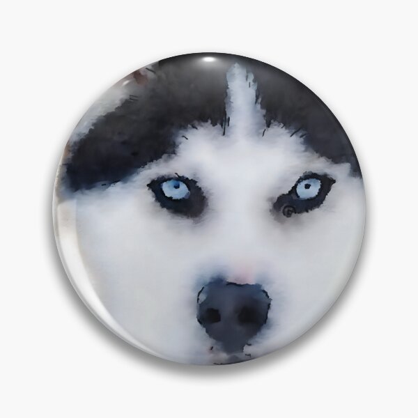 Item preview, Husky dog portrait in watercolor and ink designed and sold by coolkatia.