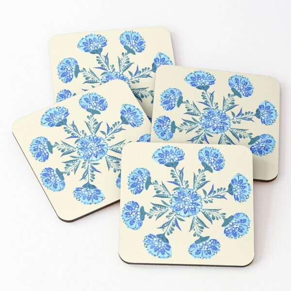 Item preview, Blue flowers Ukraine art, Petrykivka style, author's drawing, flowers bouquet  designed and sold by Sunflower-7.