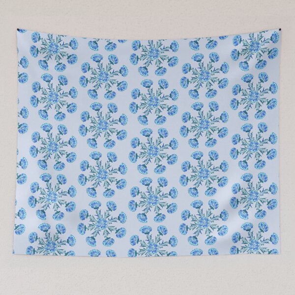 Item preview, Blue flowers Ukraine art, Petrykivka style, author's drawing, flowers bouquet  designed and sold by Sunflower-7.