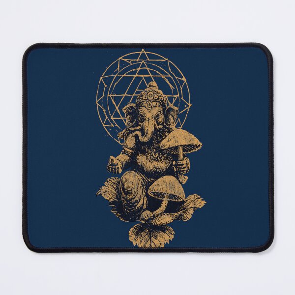 Item preview, Psychedelic Ganesha Sacred Geometry Art – Trippy Hindu God Mushroom Meditation Illustration designed and sold by Mystikos Art.