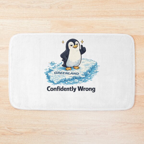 Item preview, Confidently Wrong Penguin – Funny Greenland Geography Meme designed and sold by akiotatsuo.