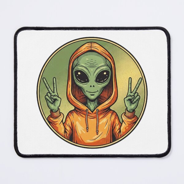 Item preview, Peaceful Alien – Retro Hoodie Design designed and sold by Pollock.