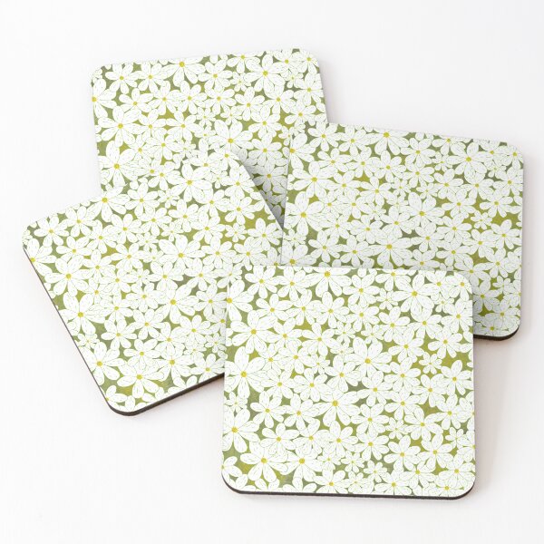 Item preview, Daisy Patch - Loads of white daisies, green background designed and sold by Lynne Goodman Design.