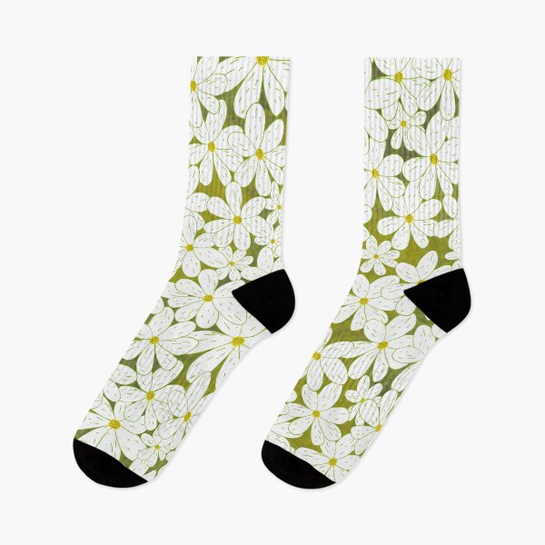 Item preview, Daisy Patch - Loads of white daisies, green background designed and sold by Lynne Goodman Design.
