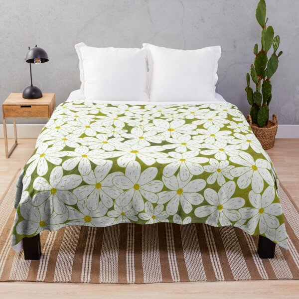 Item preview, Daisy Patch - Loads of white daisies, green background designed and sold by Lynne Goodman Design.