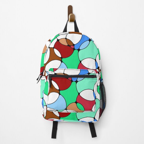 Item preview, Neurographic Joy Abstract Overlapping Shapes Brown Mint Red Blue designed and sold by thecolorbirdie.