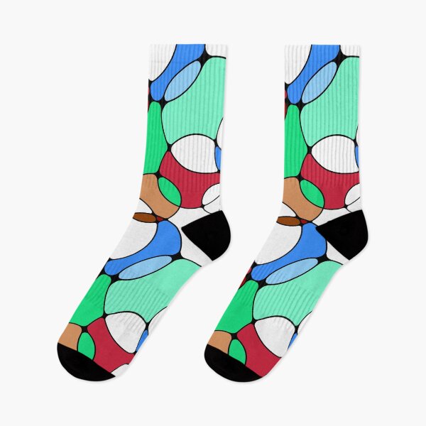 Item preview, Neurographic Joy Abstract Overlapping Shapes Brown Mint Red Blue designed and sold by thecolorbirdie.