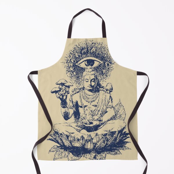 Item preview, Lord Shiva Third Eye Meditation Art – Psychedelic Spiritual Lotus Mushroom Illustration designed and sold by Mystikos Art.