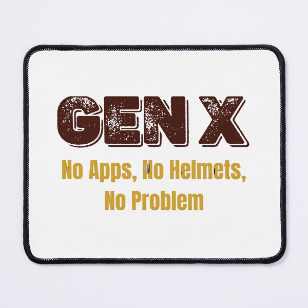 Item preview, Gen X Nostalgia Quote: "No Apps, No Helmets, No Problem" Distressed Graphic designed and sold by VibranPalette.