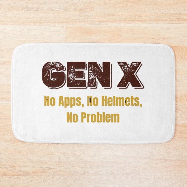 Item preview, Gen X Nostalgia Quote: "No Apps, No Helmets, No Problem" Distressed Graphic designed and sold by VibranPalette.