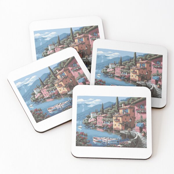 Item preview, Sunlit Waterside Village Italy designed and sold by alexivy58.