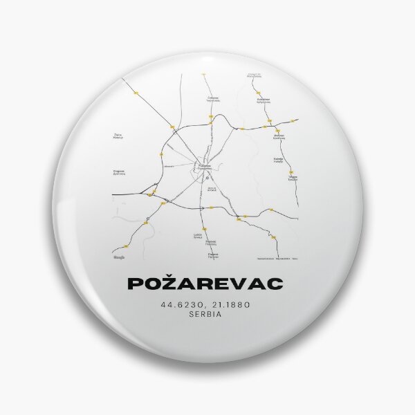 Item preview, Požarevac Serbia Map Print | Minimalist City Road Map Wall Art designed and sold by RM-Journey.