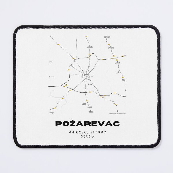 Item preview, Požarevac Serbia Map Print | Minimalist City Road Map Wall Art designed and sold by RM-Journey.