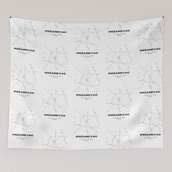 Item preview, Požarevac Serbia Map Print | Minimalist City Road Map Wall Art designed and sold by RM-Journey.