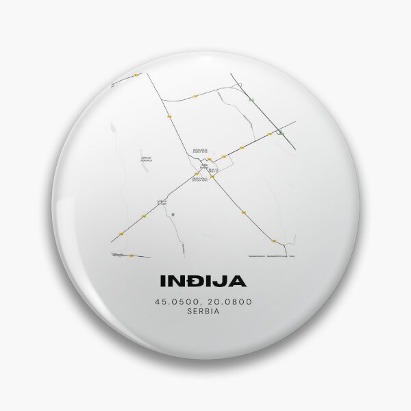 Item preview, Inđija Serbia Map Print | Minimalist City Road Map Wall Art designed and sold by RM-Journey.