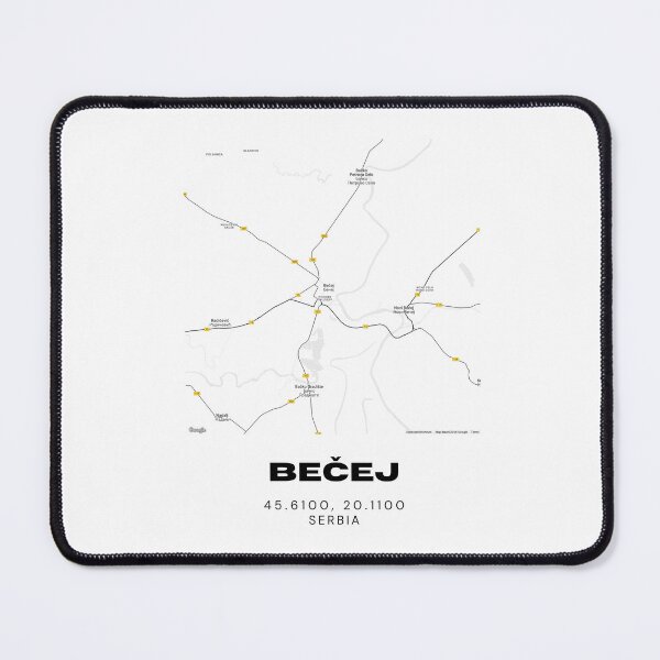 Item preview, Bečej Serbia Map Print | Minimalist City Road Map Wall Art designed and sold by RM-Journey.
