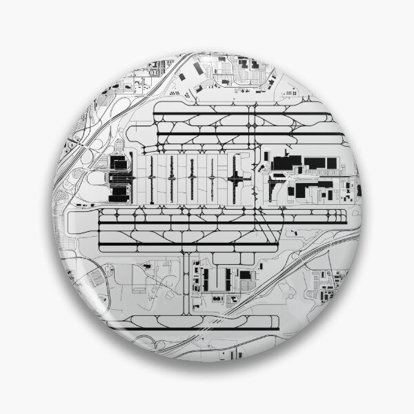 Item preview, KATL Hartsfield-Jackson Atlanta International Airport B&W Airport Art designed and sold by RealPilotDesign.