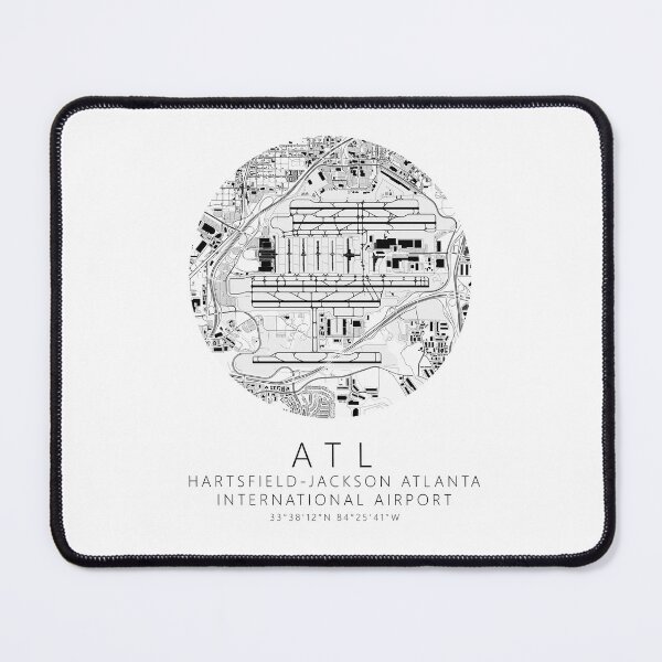 Item preview, KATL Hartsfield-Jackson Atlanta International Airport B&W Airport Art designed and sold by RealPilotDesign.