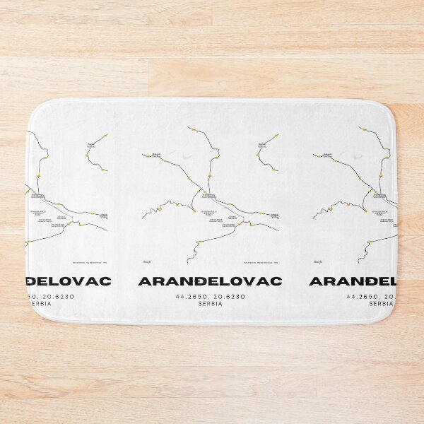 Item preview, Aranđelovac Serbia Map Print | Minimalist City Road Map Wall Art designed and sold by RM-Journey.