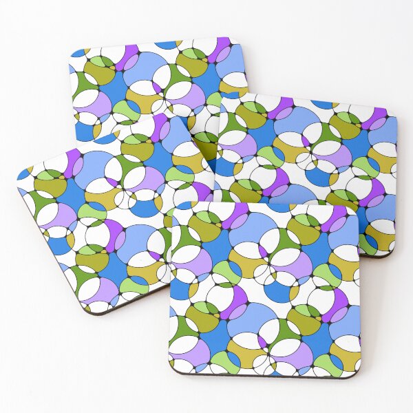 Item preview, Neurographic Joy Abstract Overlapping Shapes Blue Purple Green designed and sold by thecolorbirdie.
