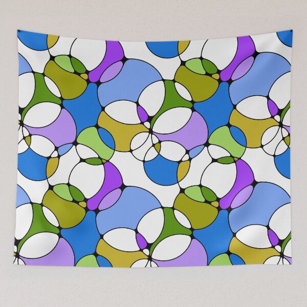 Item preview, Neurographic Joy Abstract Overlapping Shapes Blue Purple Green designed and sold by thecolorbirdie.
