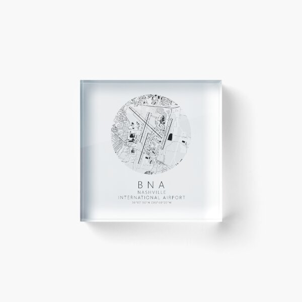 Item preview, KBNA Nashville International Airport B&W Airport Art designed and sold by RealPilotDesign.