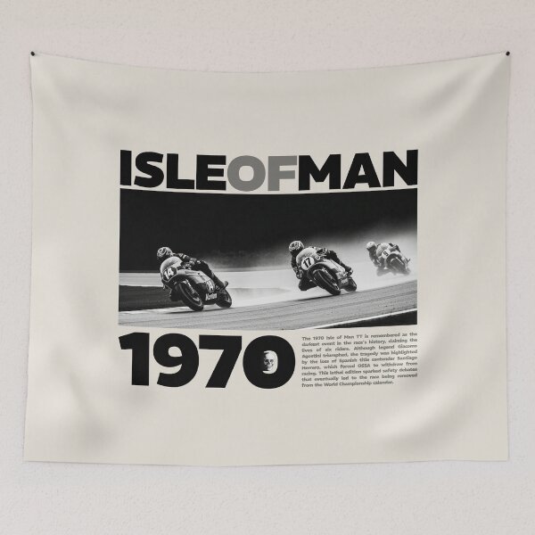 Item preview, 1970 Isle of Man TT Race History Commemorative Vintage Poster designed and sold by KiwiRider.